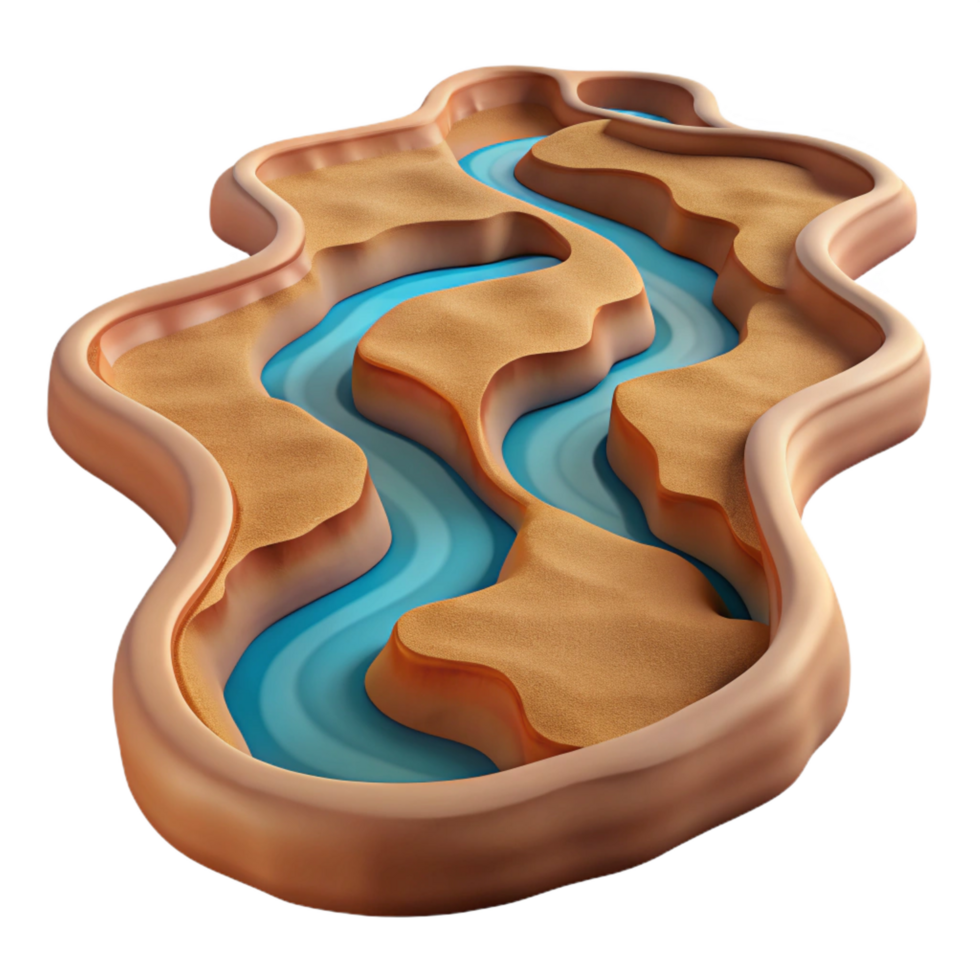 elegant artistic A Winding River Flowing Through a Desert high resolution png