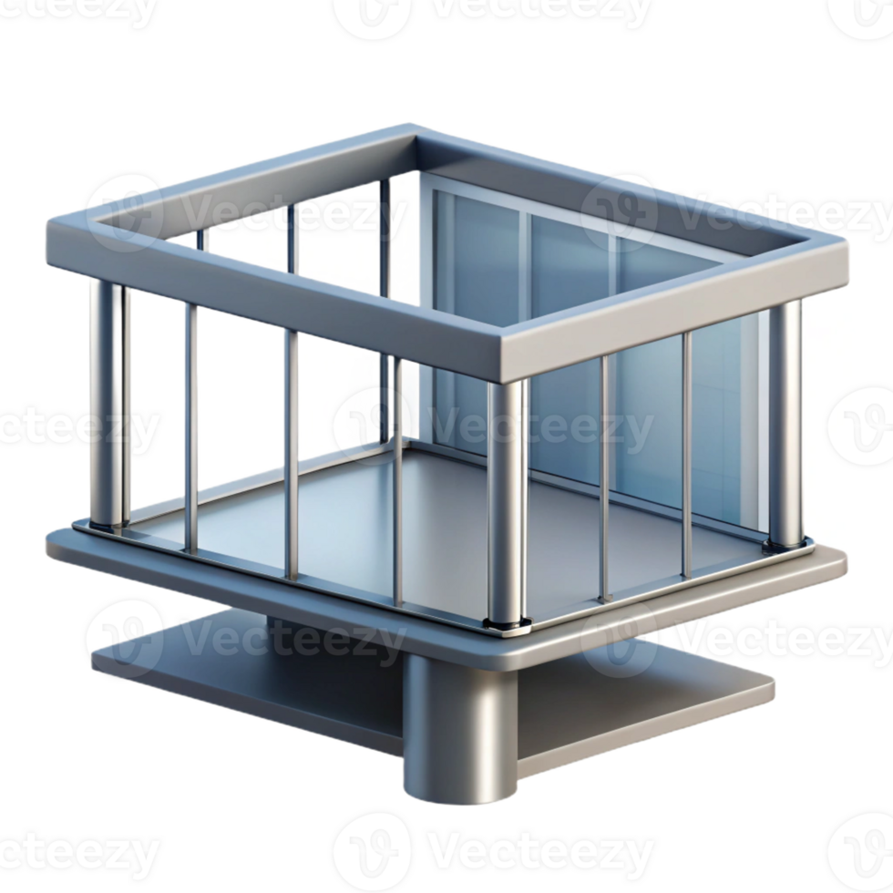 acclaimed bohemian Contemporary apartment balcony railing, metal, with Transparent Background artisan png