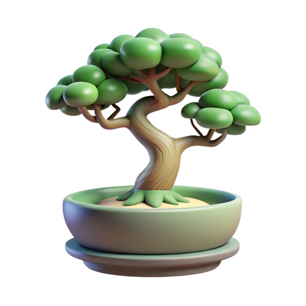 wonderful artistic A Bonsai Tree in a Ceramic Pot Intricate original png