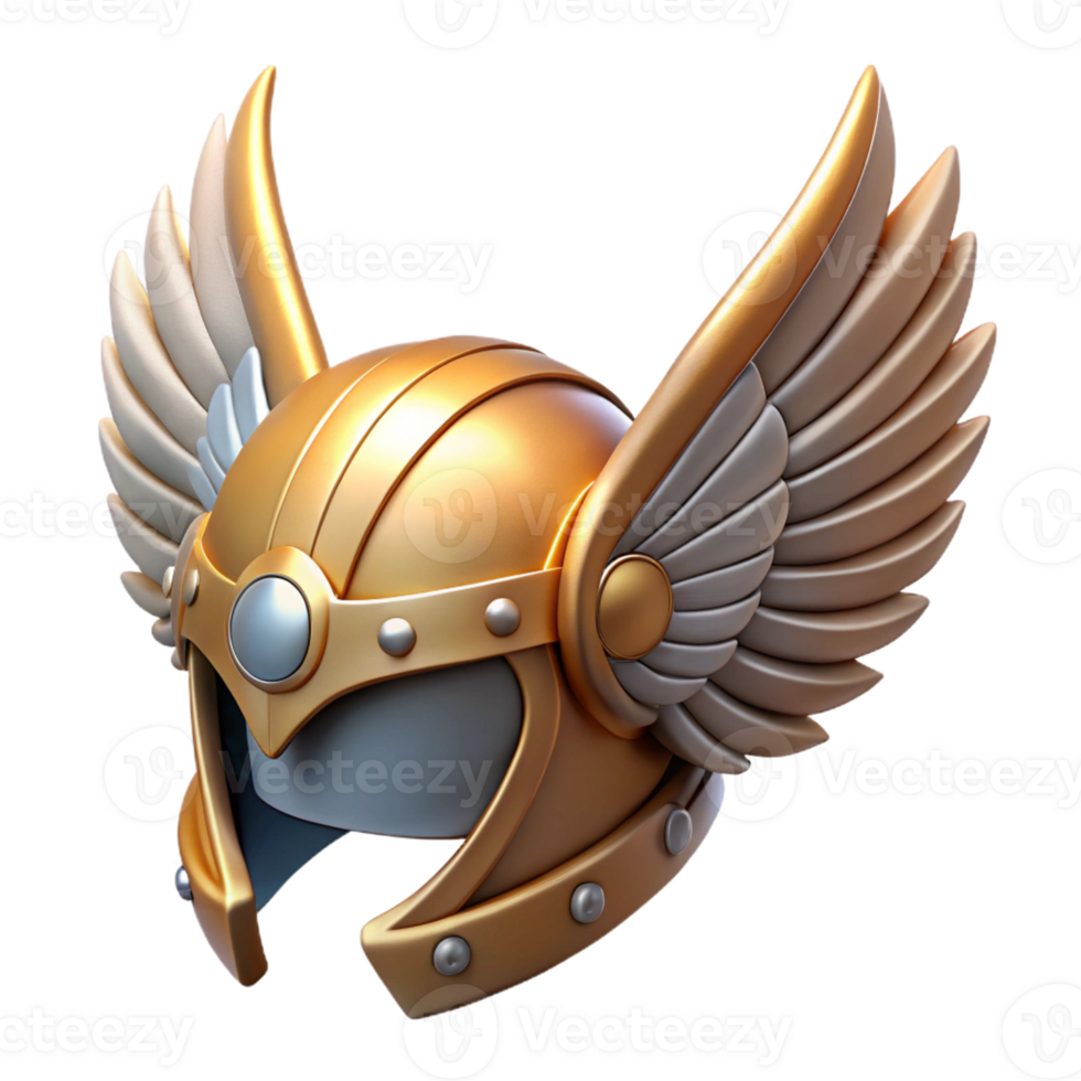 alluring remarkable A winged helmet with intricate carvings, with Transparent Background png
