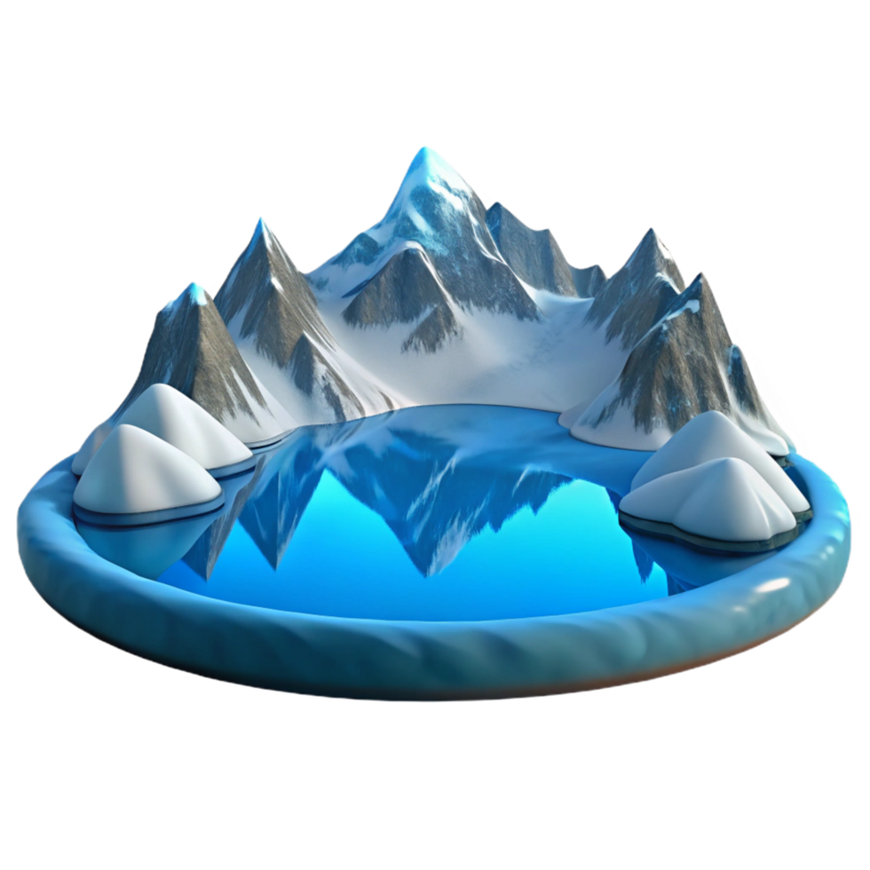 vibrant classic A Frozen Lake Reflecting the Surrounding exclusive png