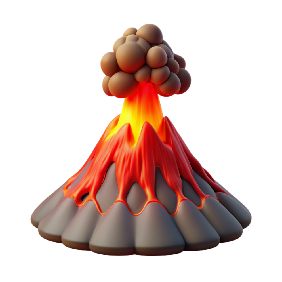 vibrant rustic A Volcanic Eruption Spewing Lava and Ash high quality png