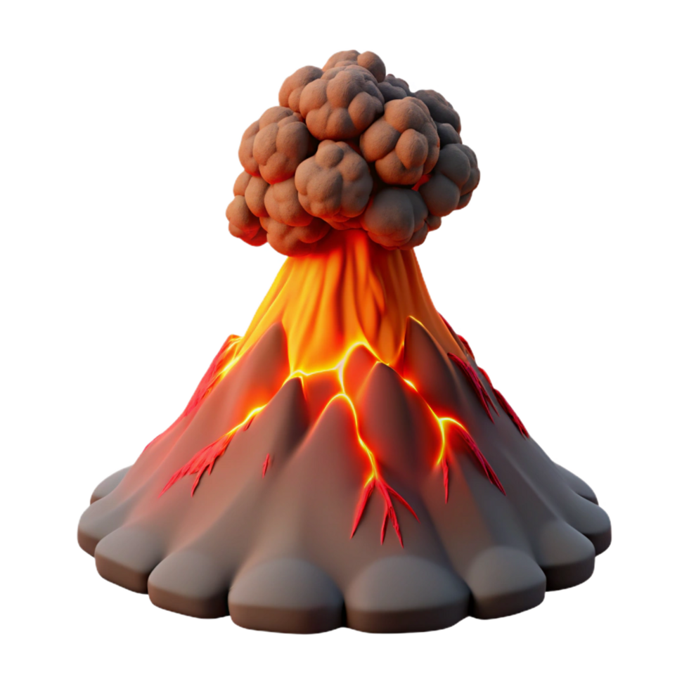 extraordinary creative A Volcanic Eruption Spewing Lava and Ash genuine png