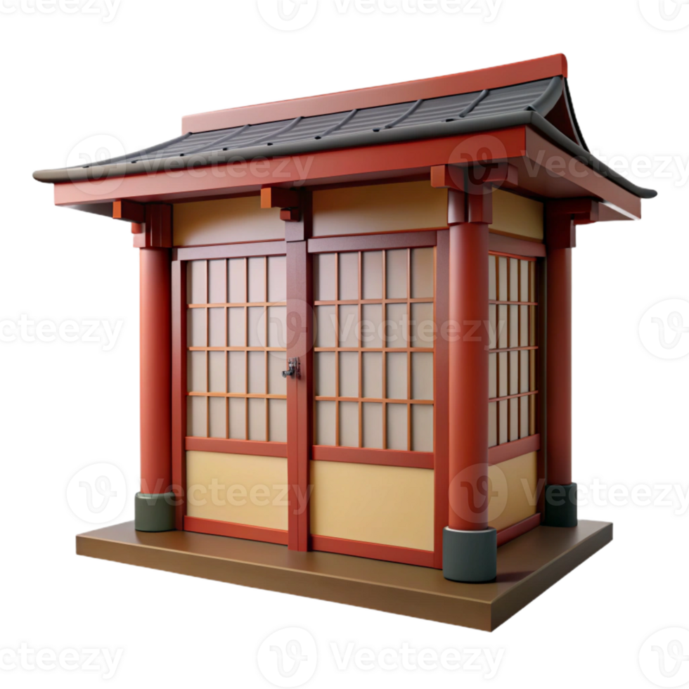 breathtaking standout Traditional Japanese house sliding door, wood and paper, with Transparent Background png