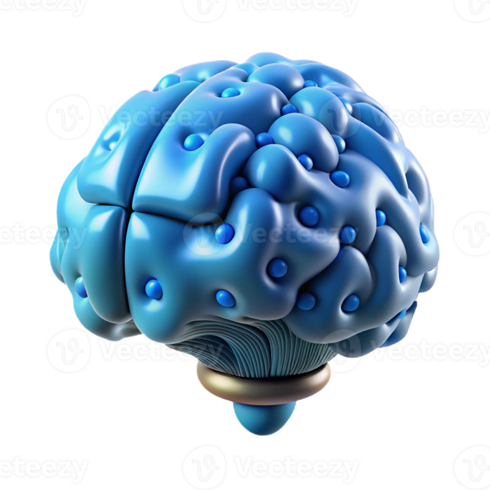 exemplary bohemian Ultra-detailed, professional render of a floating brain emitting binary code with Transparent Background authentic png