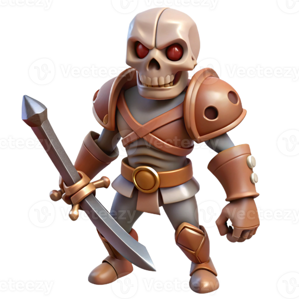 exemplary victorian A skeletal warrior with a rusty sword, with Transparent Background 8K png