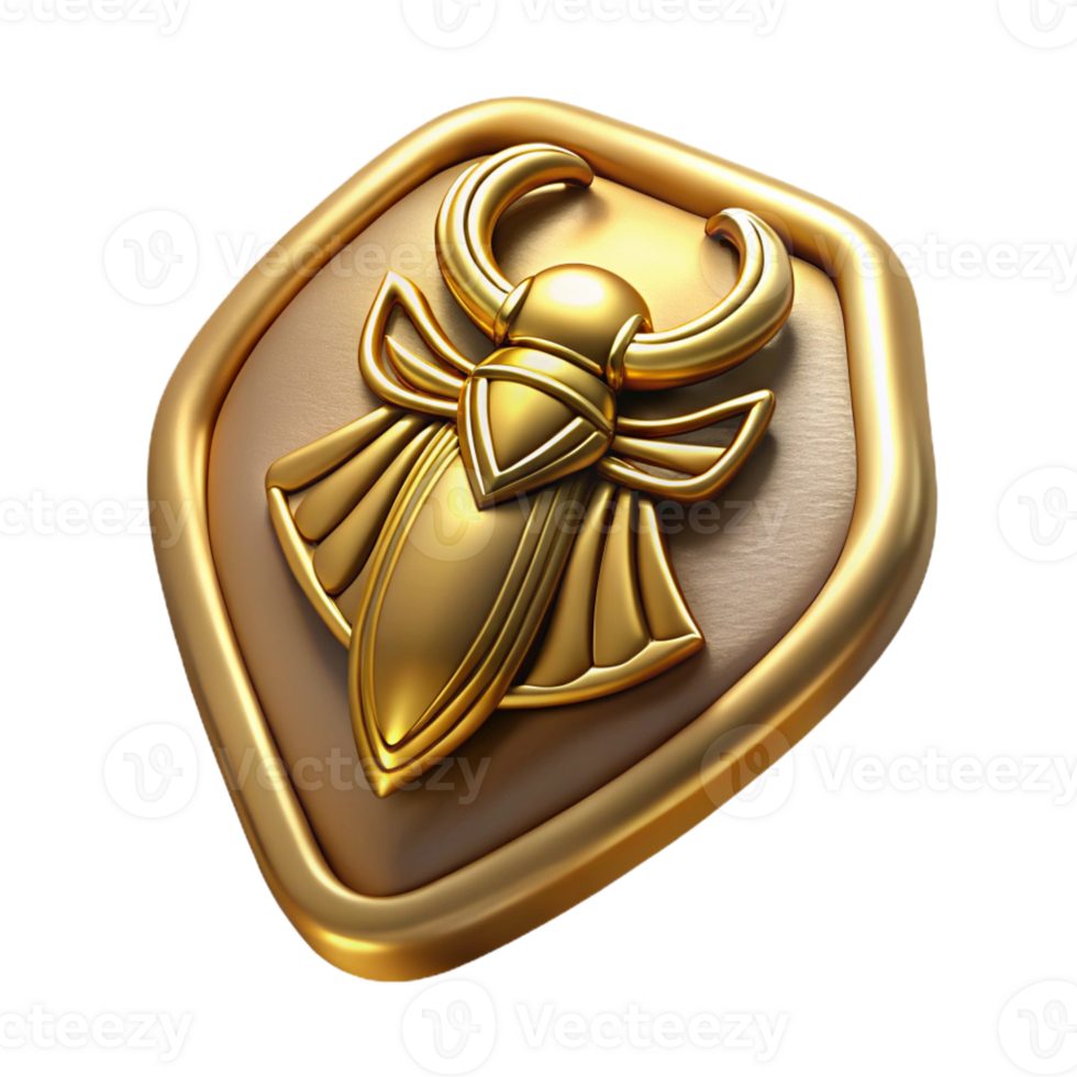 beautiful romantic geometric Photorealistic, isolated cutout of an Art Nouveau tie pin, gold with a stylized scarab beetle motif with Transparent Background elite png