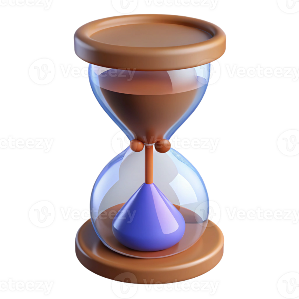 acclaimed rustic A single, detailed, hourglass with swirling sand with Transparent Background 4K png