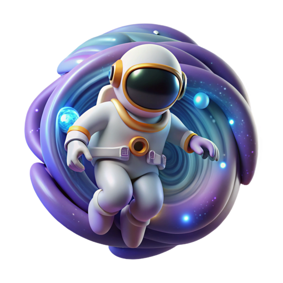 elegant traditional A Solitary Astronaut Floating in Space high resolution png