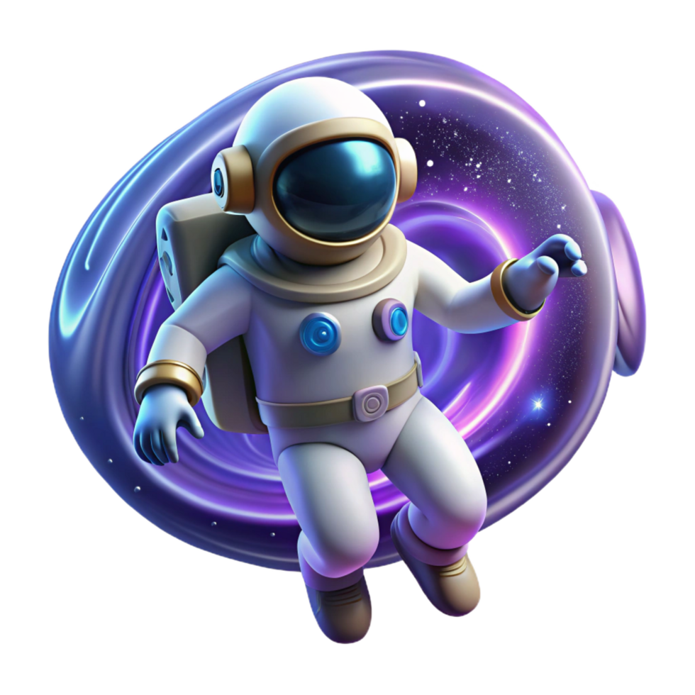 serene artistic Astronaut Floating in professional png