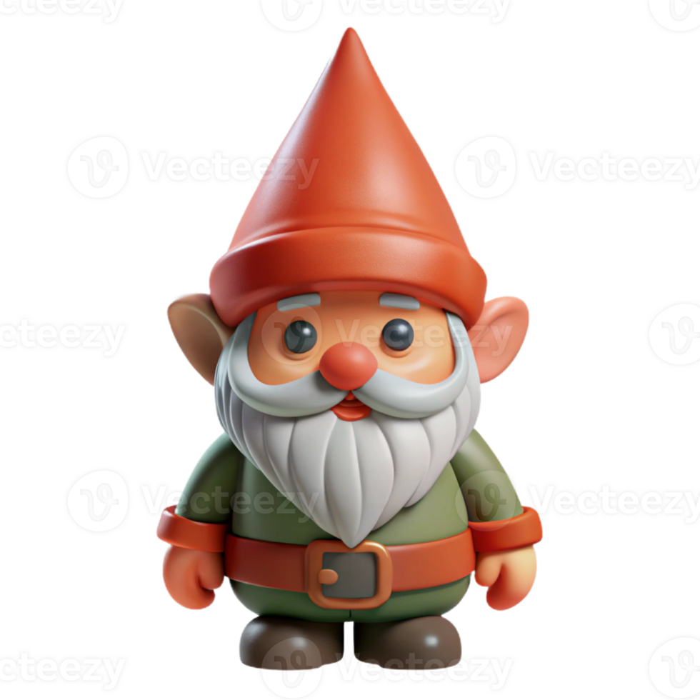 dramatic picturesque A whimsical gnome with a pointed hat, with Transparent Background flawless png