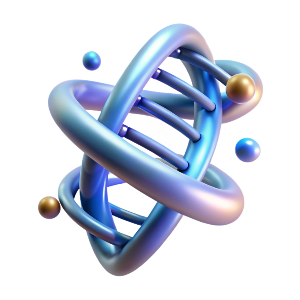 dramatic rustic A Dna Double Helix Rotating in Space 4K png