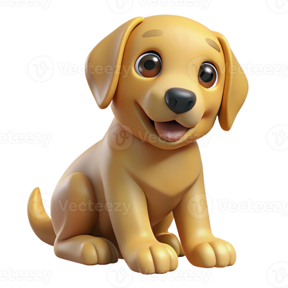 alluring gothic Playful golden retriever puppy, sitting, tilting head with Transparent Background precision png