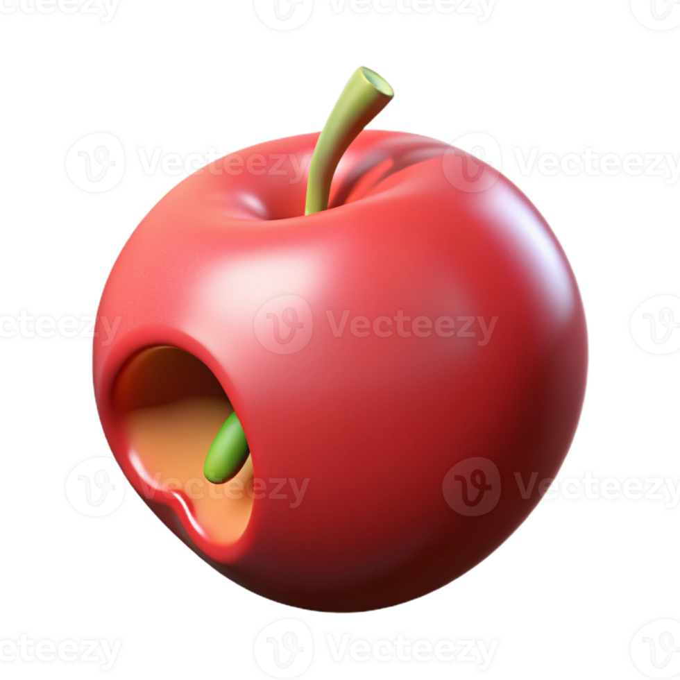 breathtaking celebrated A single, poisoned apple with a bite taken out, with Transparent Background png