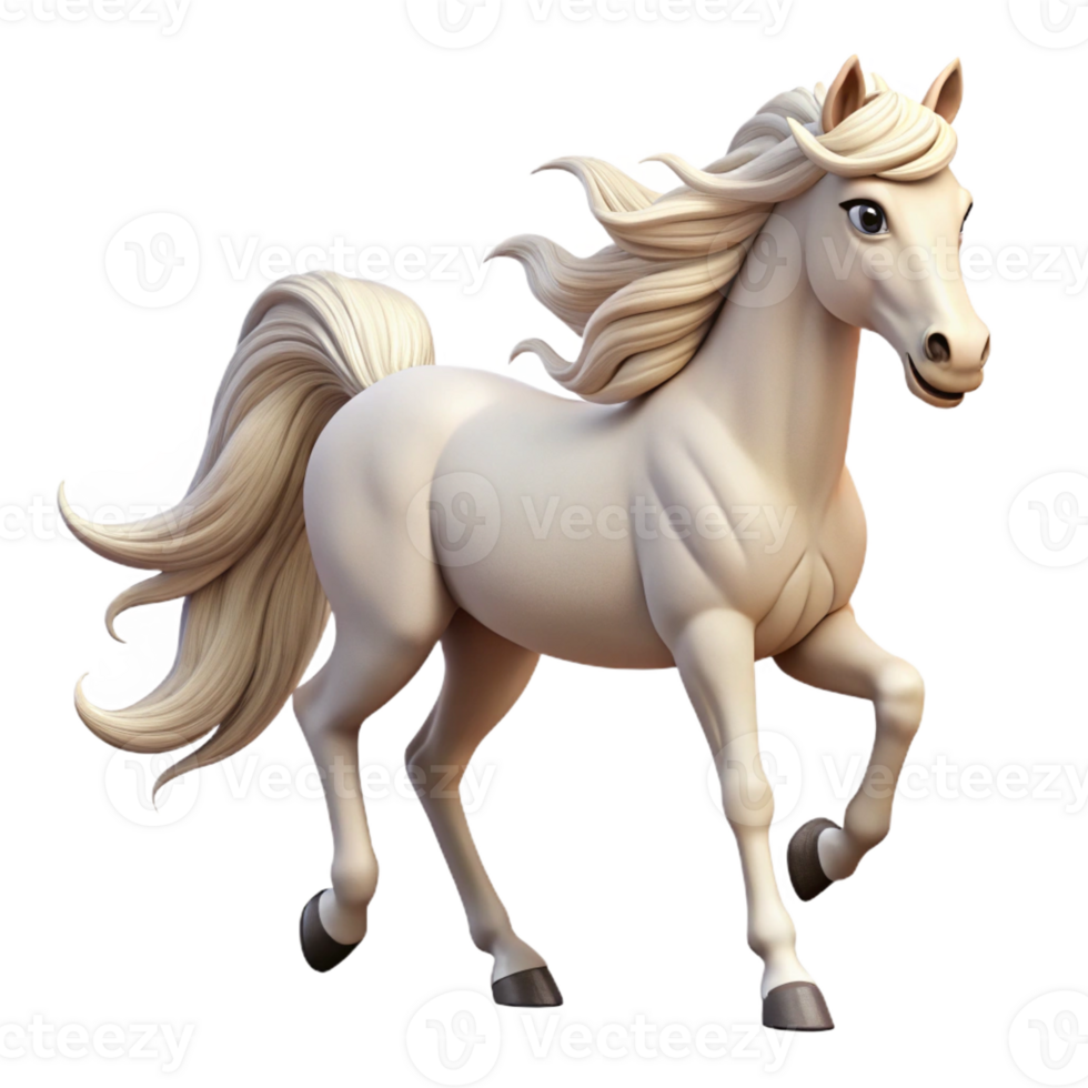 captivating gothic Prancing Arabian horse, white coat, flowing mane and tail with Transparent Background fine detail png