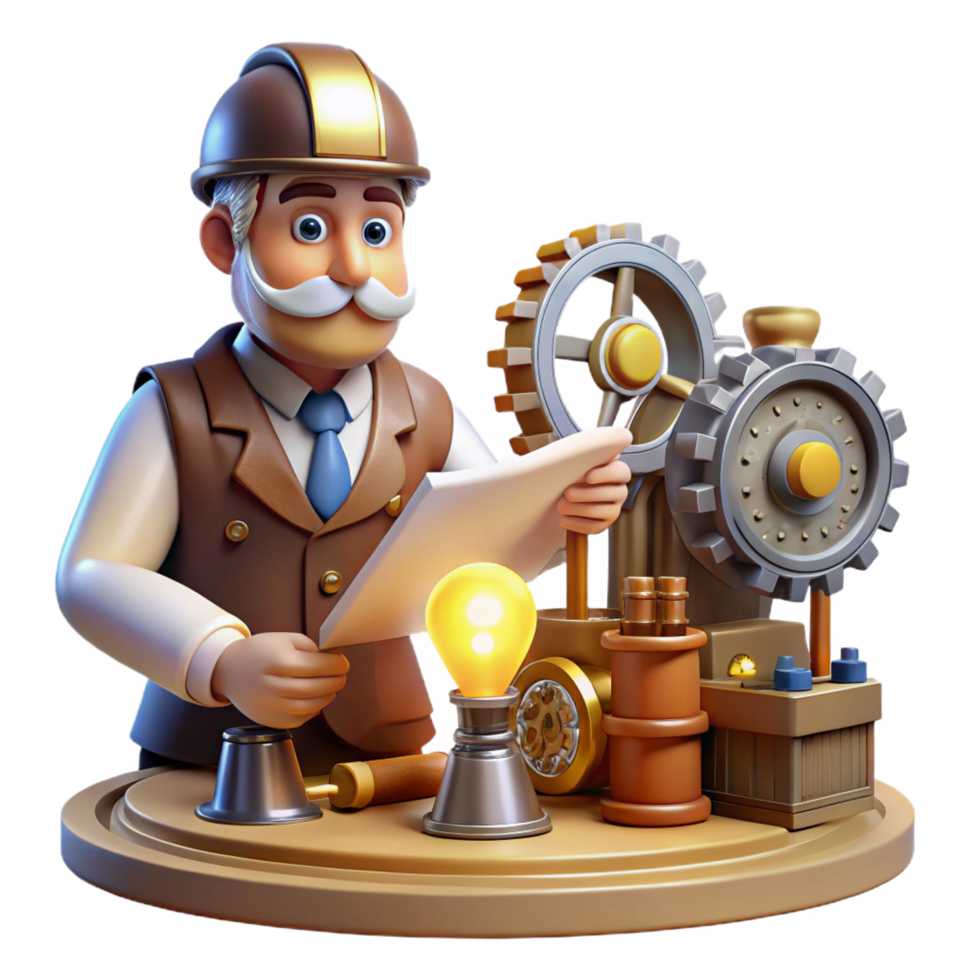 stunning artistic A Steampunk Inventor in a Workshop genuine png