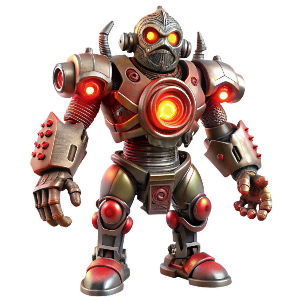 stunning traditional A Steampunk Mecha with Intricate Gears 4K png