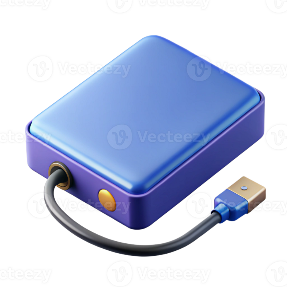 alluring minimalist External hard drive, portable storage, with Transparent Background precision png