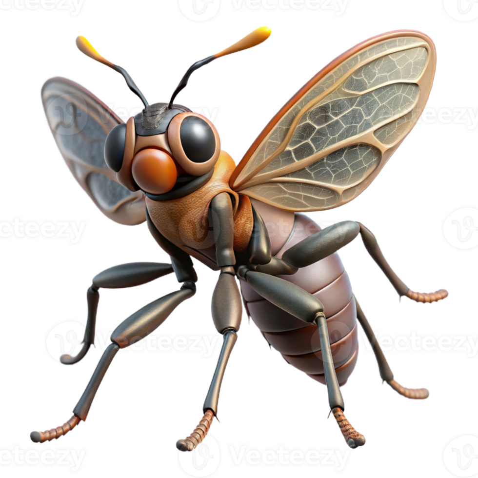 dazzling whimsical rustic Hyper-specific, professional render of a genetically engineered alien insect, photorealistic, isolated cutout with Transparent Background fine detail png