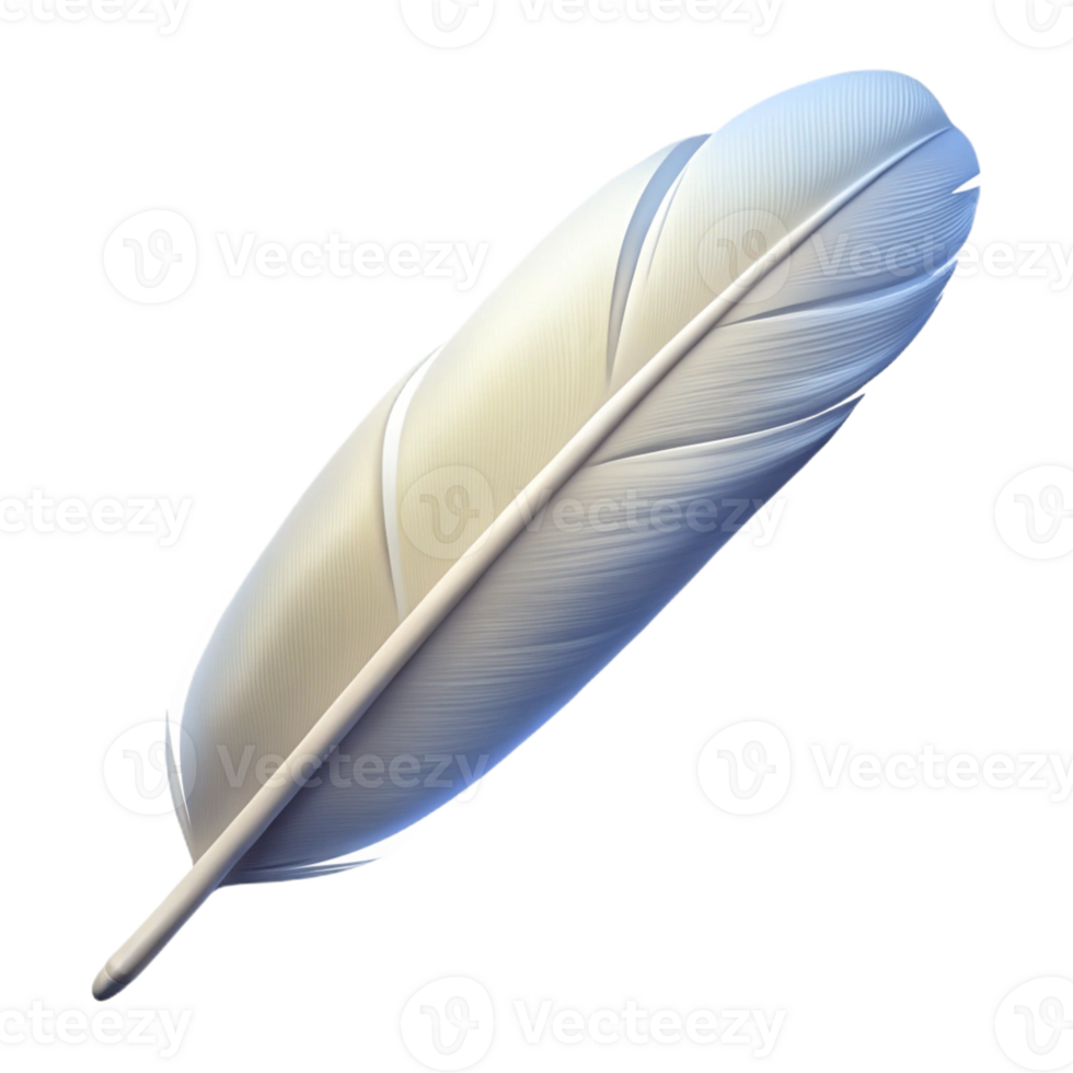 dramatic pristine Concept art style ultra-detailed isolated cutout of a single feather, white, with Transparent Background 8K png