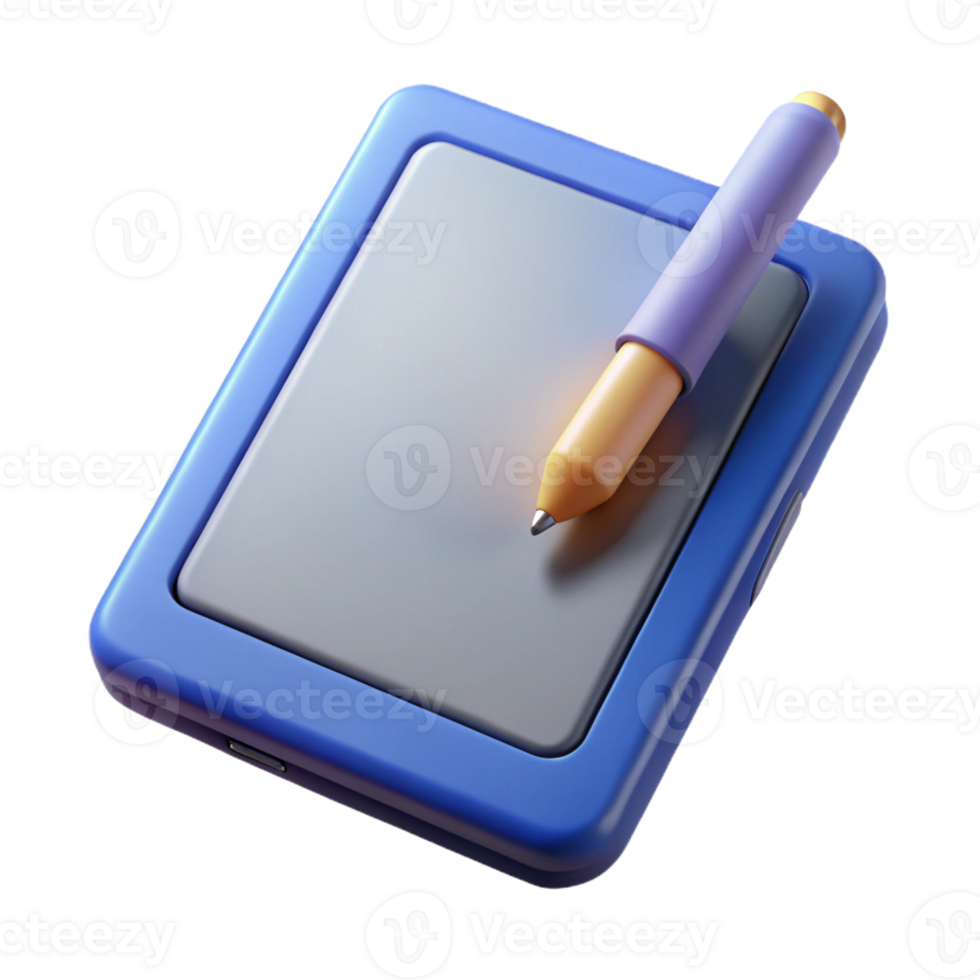 breathtaking traditional Tablet computer, stylus pen included, with Transparent Background artisan png