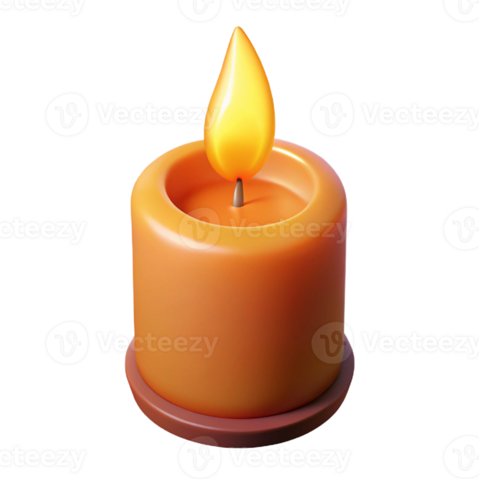 captivating calm minimalist A single, burning candle flame, flickering gently with Transparent Background premium png