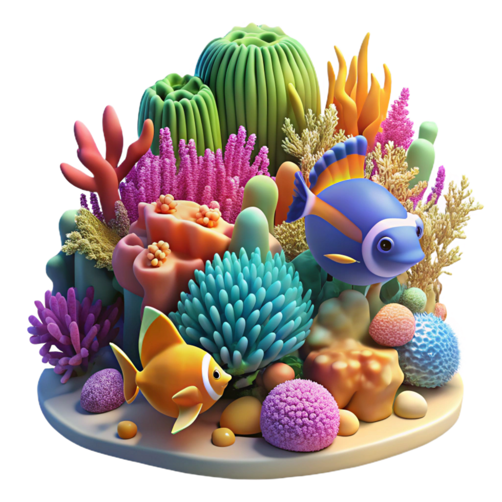 wonderful creative A Vibrant Coral Reef Teeming with detailed png