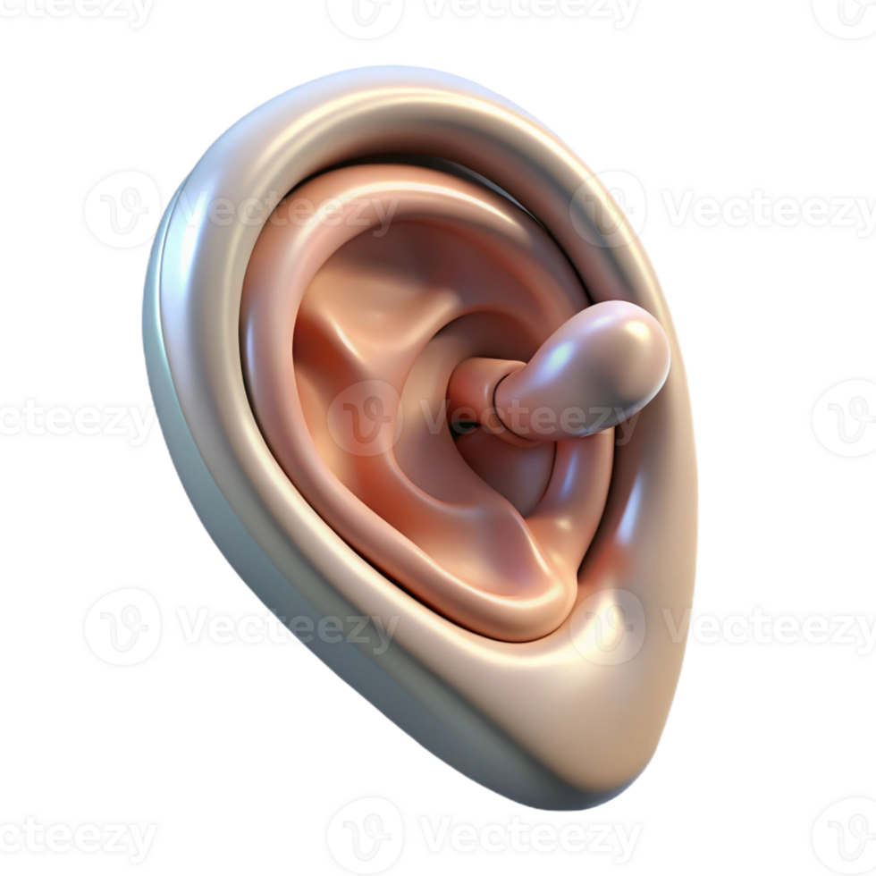 breathtaking energetic baroque Photorealistic professional render of a single cybernetic ear implant, hyper-specific, isolated cutout with Transparent Background luxury png