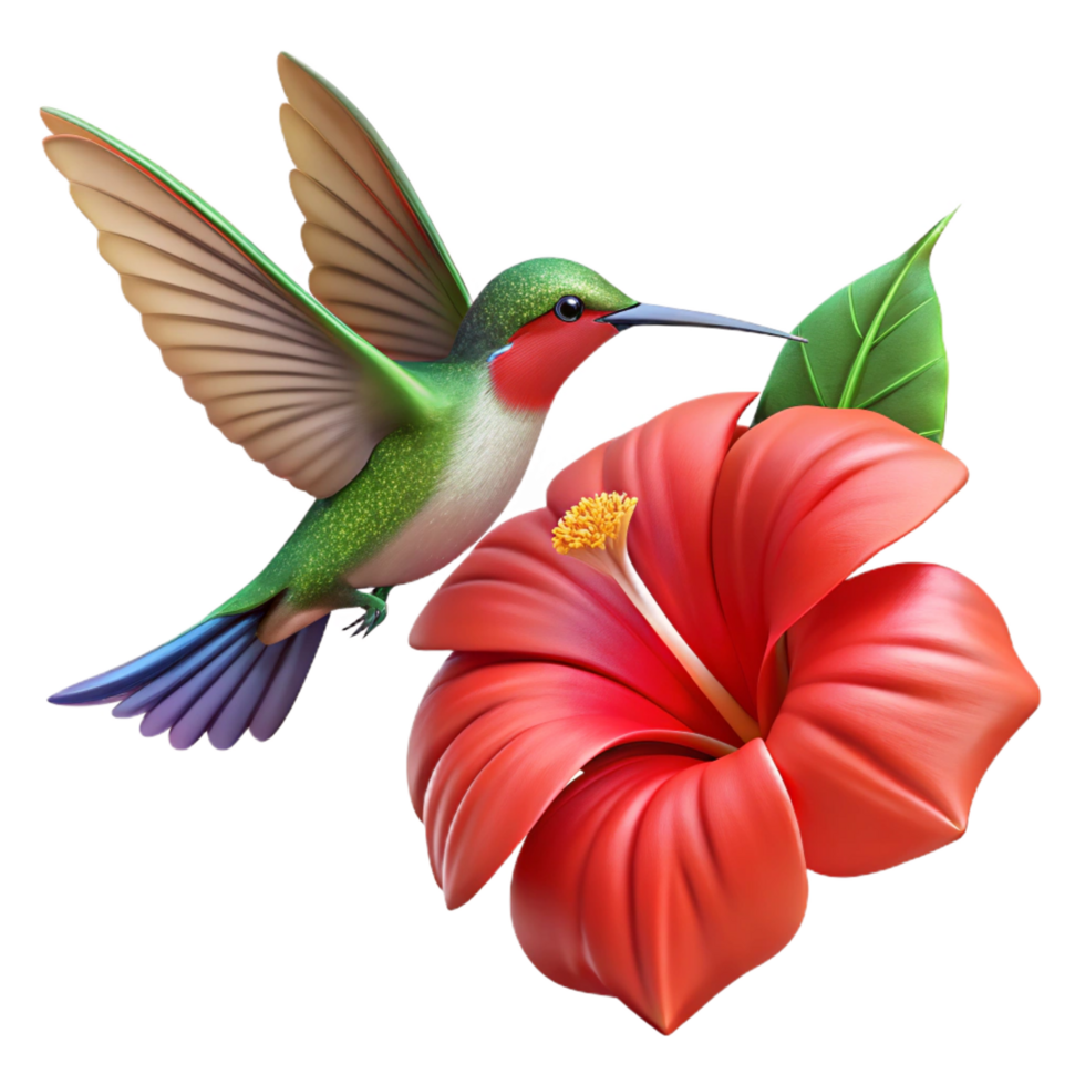 extraordinary abstract A Hummingbird Hovering Near a Vibrant Red authentic png