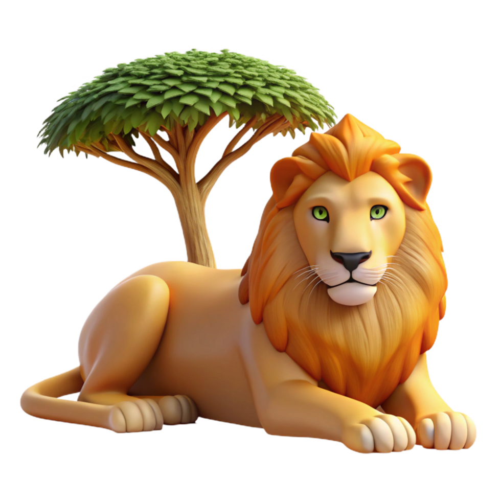 impressive modern A Regal Lion Resting in the Shade of an genuine png