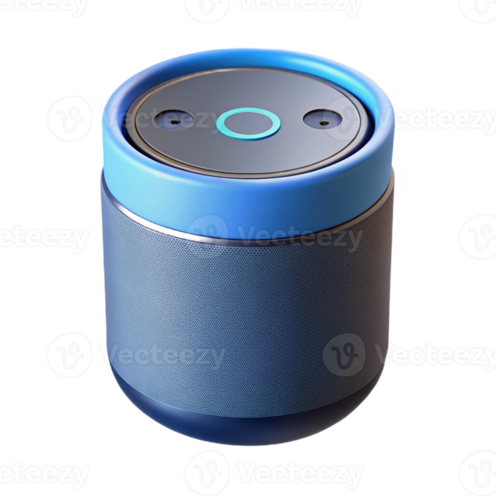distinctive avant-garde Smart speaker, voice assistant device, with Transparent Background 4K png