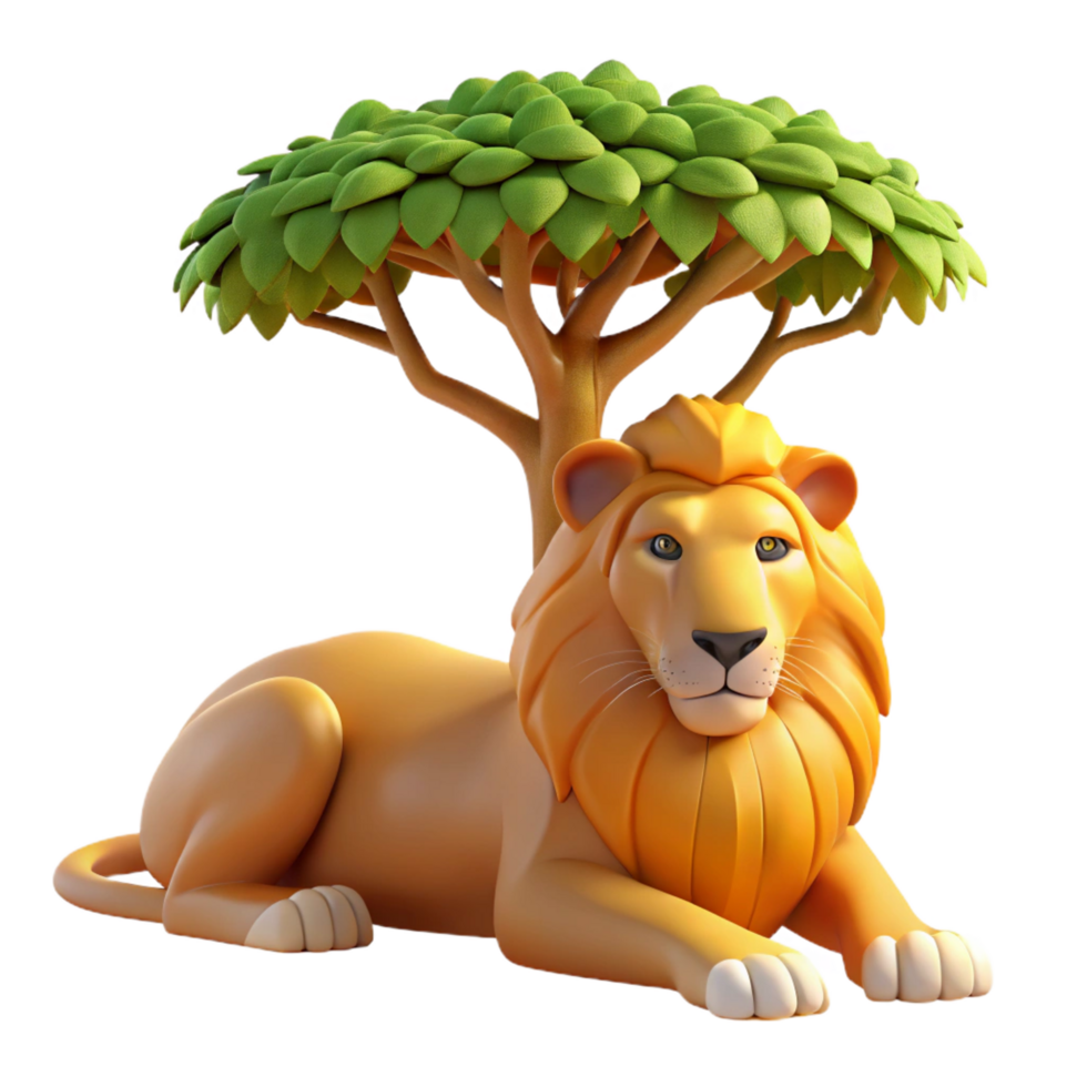 magnificent modern A Regal Lion Resting in the Shade of an premium png