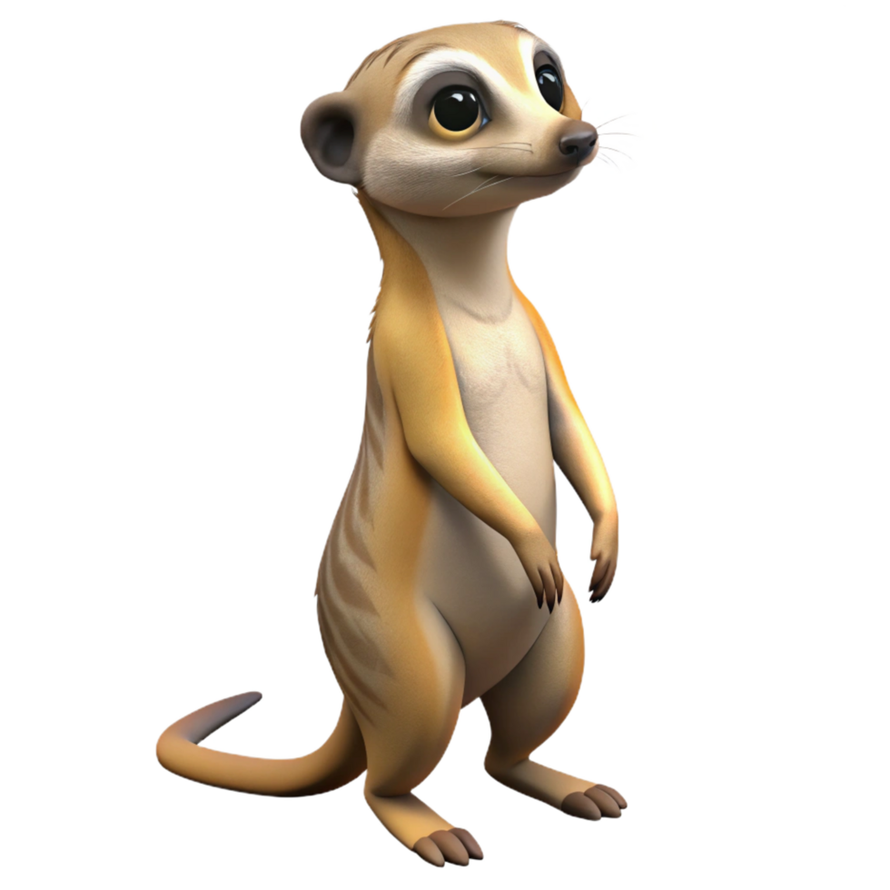 beautiful minimalist A Curious Meerkat Standing on Its Hind authentic png