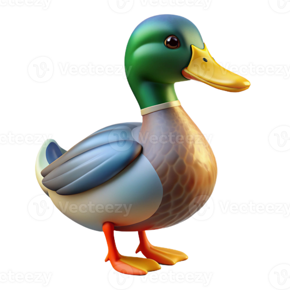alluring dreamy geometric Duck, mallard, colorful plumage with Transparent Background luxury png