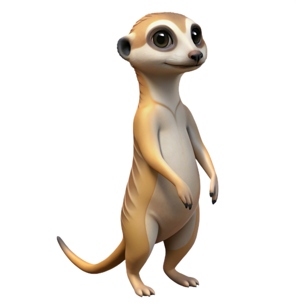 serene classic A Curious Meerkat Standing on Its Hind high resolution png