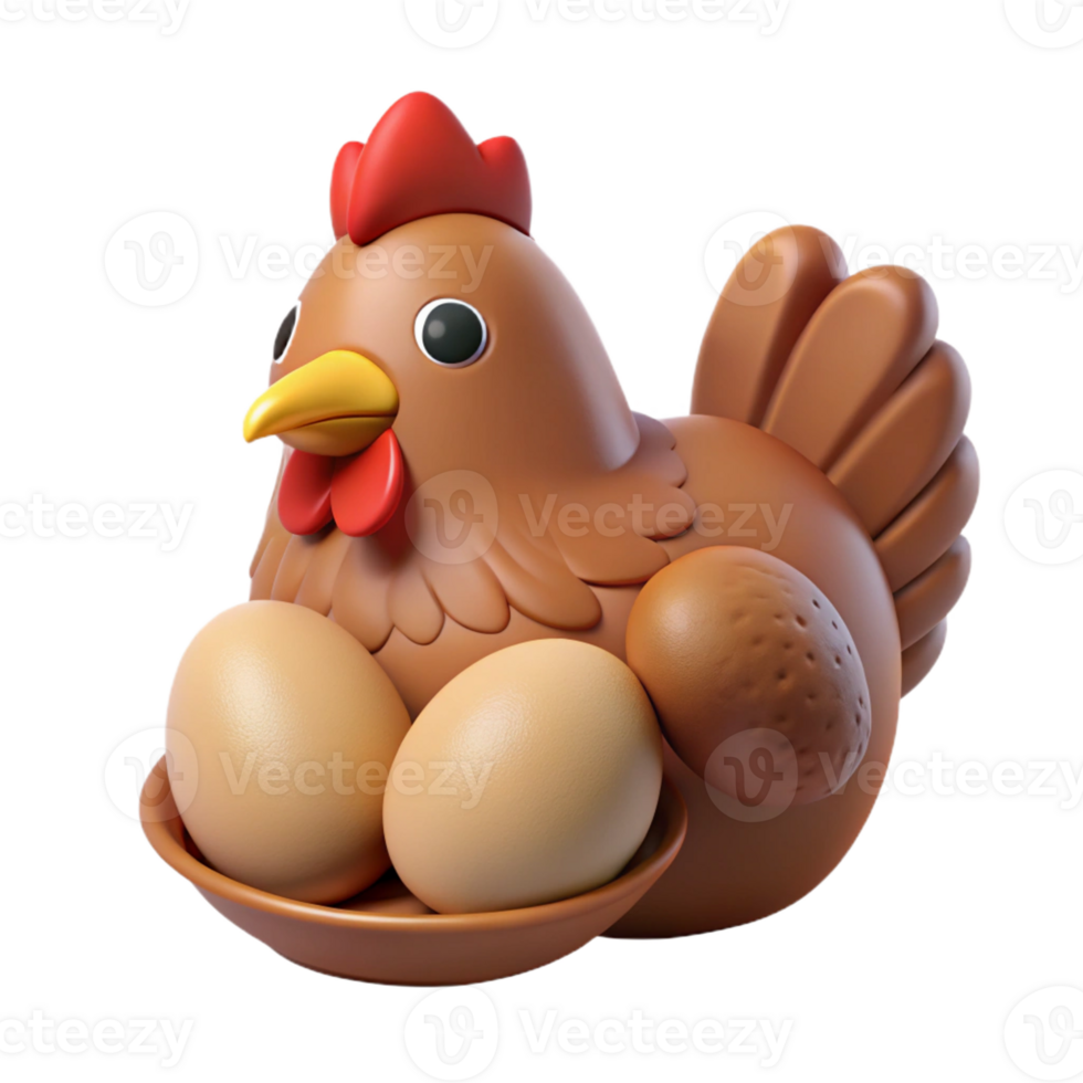 dynamic captivating Hen, brown feathers, laying an egg egg not visible with Transparent Background masterfully captured png