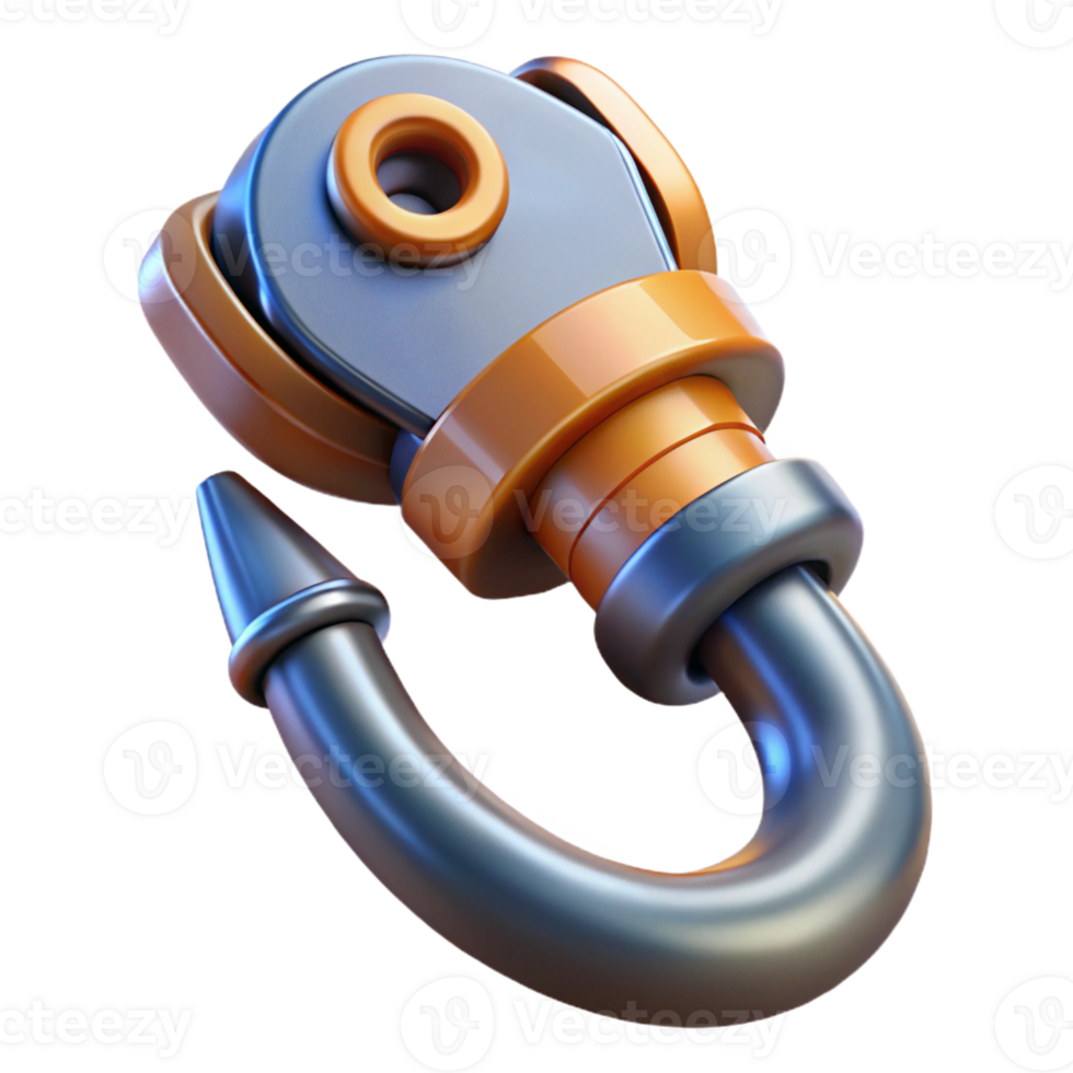 dreamy alluring Concept art style, isolated cutout of a high-tech grappling hook, ultra-detailed, hyper-specific with Transparent Background high quality png