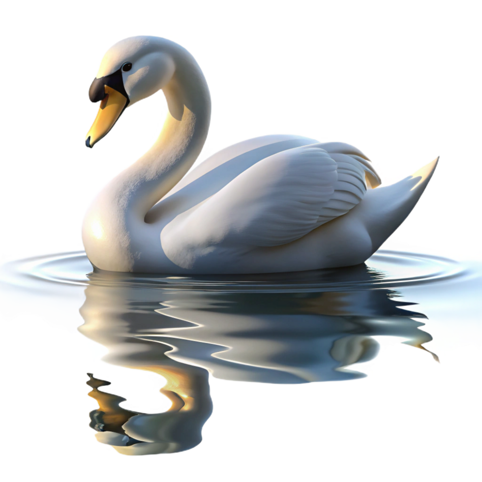vibrant rustic A Graceful Swan Gliding Across a Calm authentic png