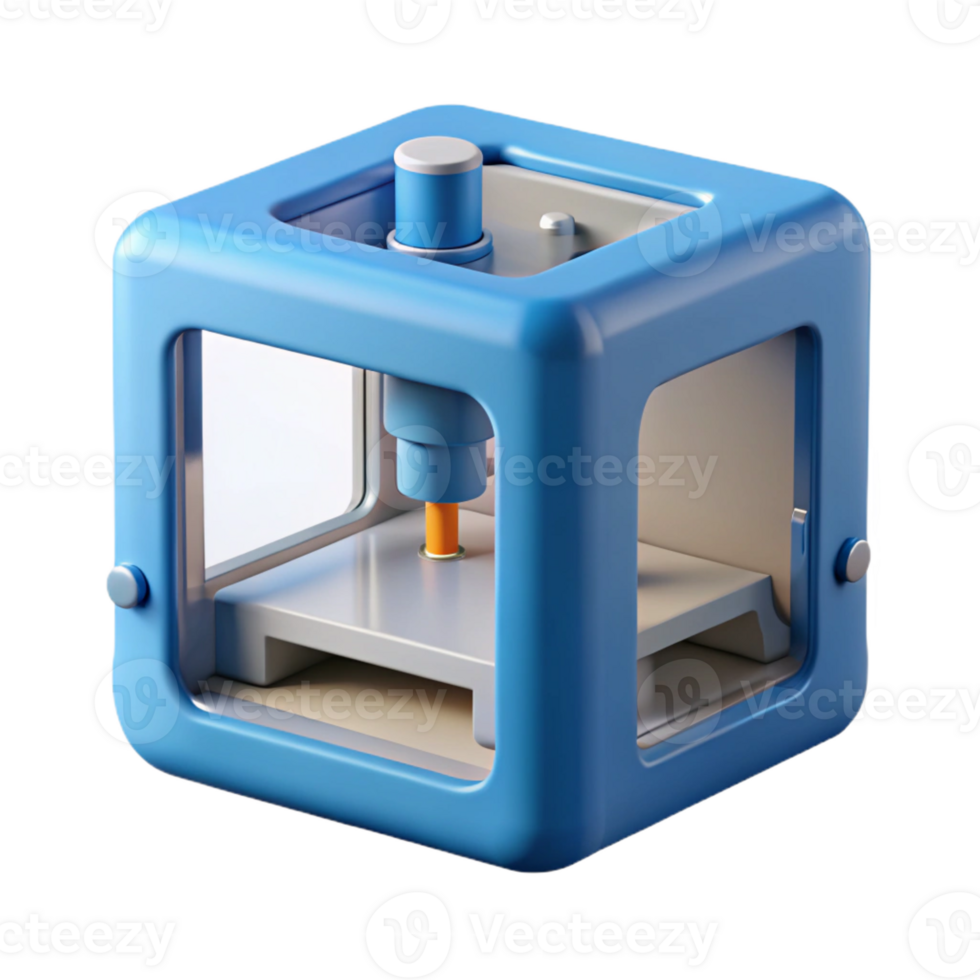 calm gorgeous D printer, additive manufacturing technology, with Transparent Background 8K png