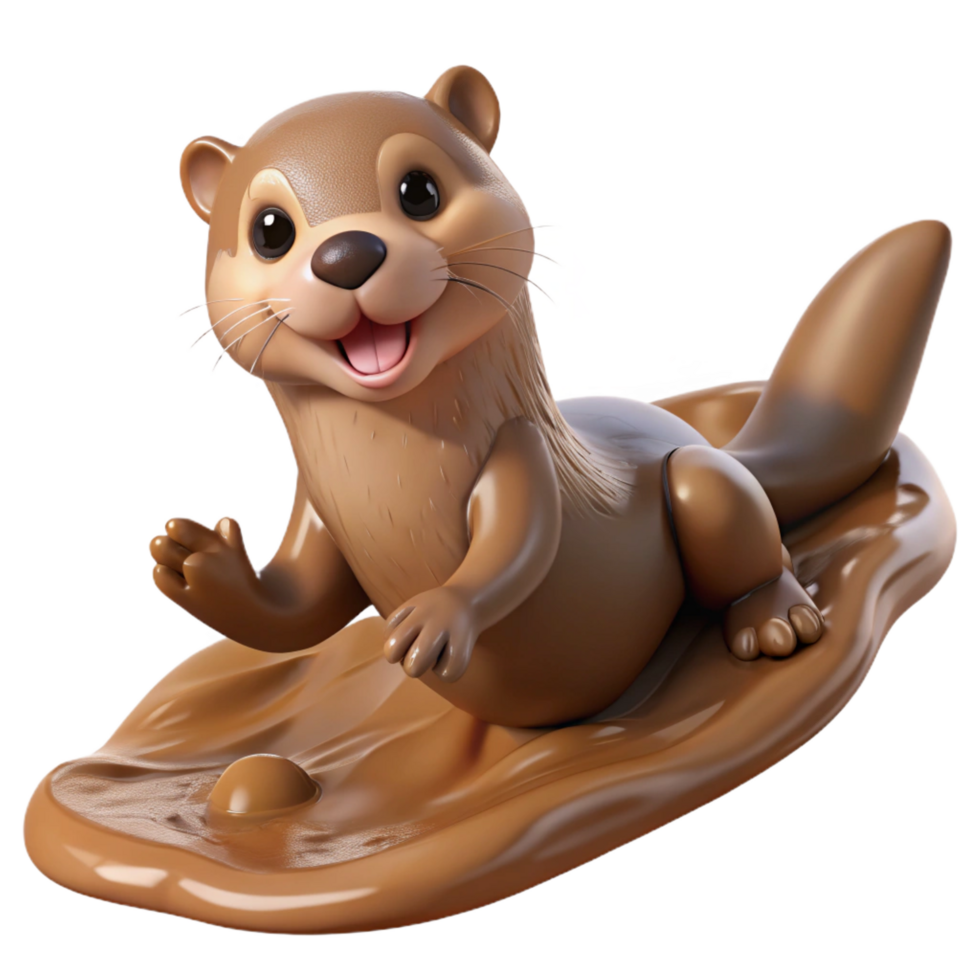 extraordinary contemporary A Playful Otter Sliding Down a Muddy original png