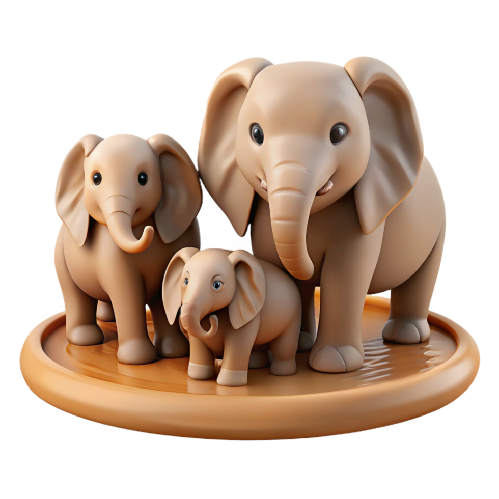 elegant traditional A Family of Elephants Bathing in a Muddy high resolution png