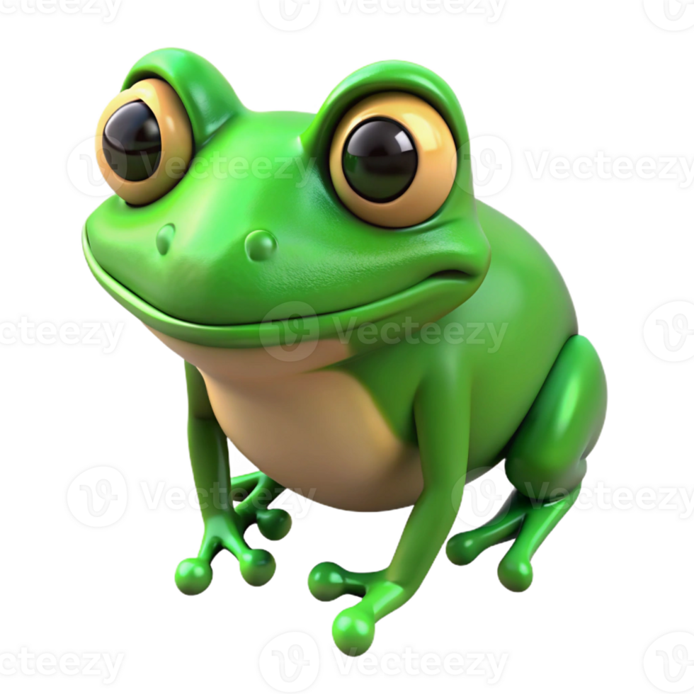 elegant victorian Frog, green, bulging eyes with Transparent Background gallery standard png