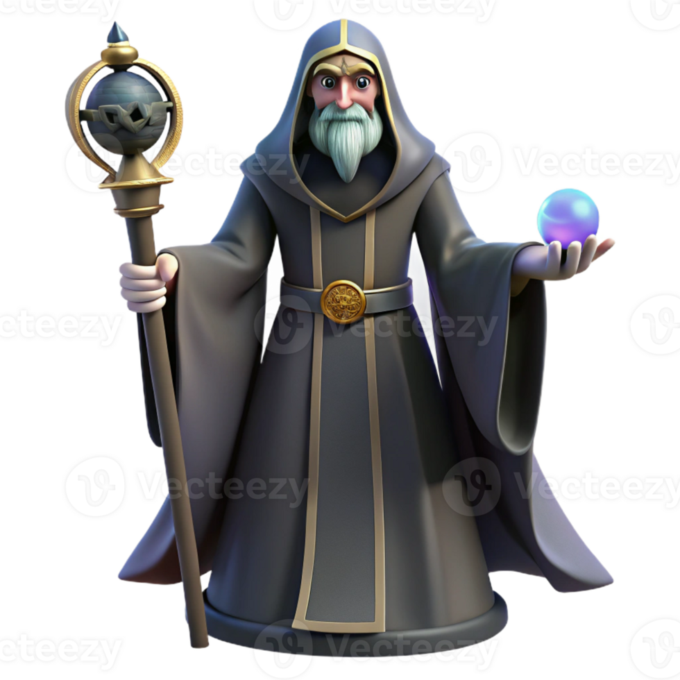 dramatic dreamy nordic Hades, God of the Underworld, holding bident, dark robes with Transparent Background luxury png
