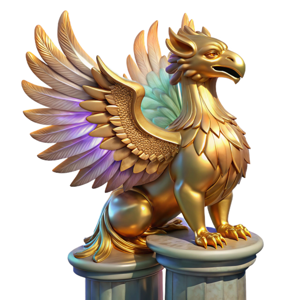 wonderful abstract A Majestic Griffin with Iridescent detailed png