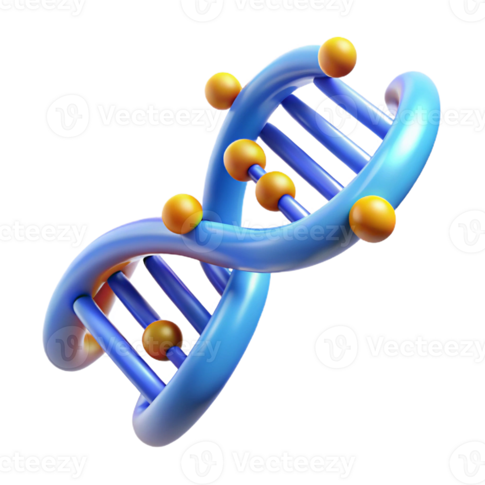 celebrated organic A DNA double helix strand with glowing nucleotides with Transparent Background gallery standard png