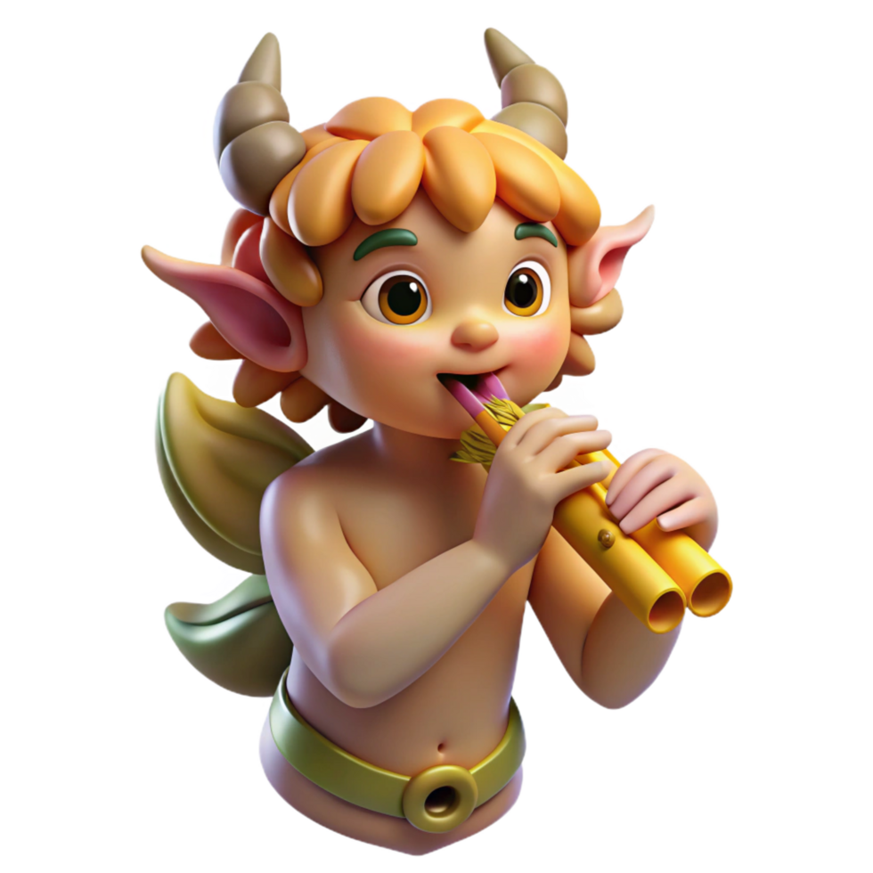 magnificent artistic A Mischievous Satyr Playing a Pan Flute detailed png