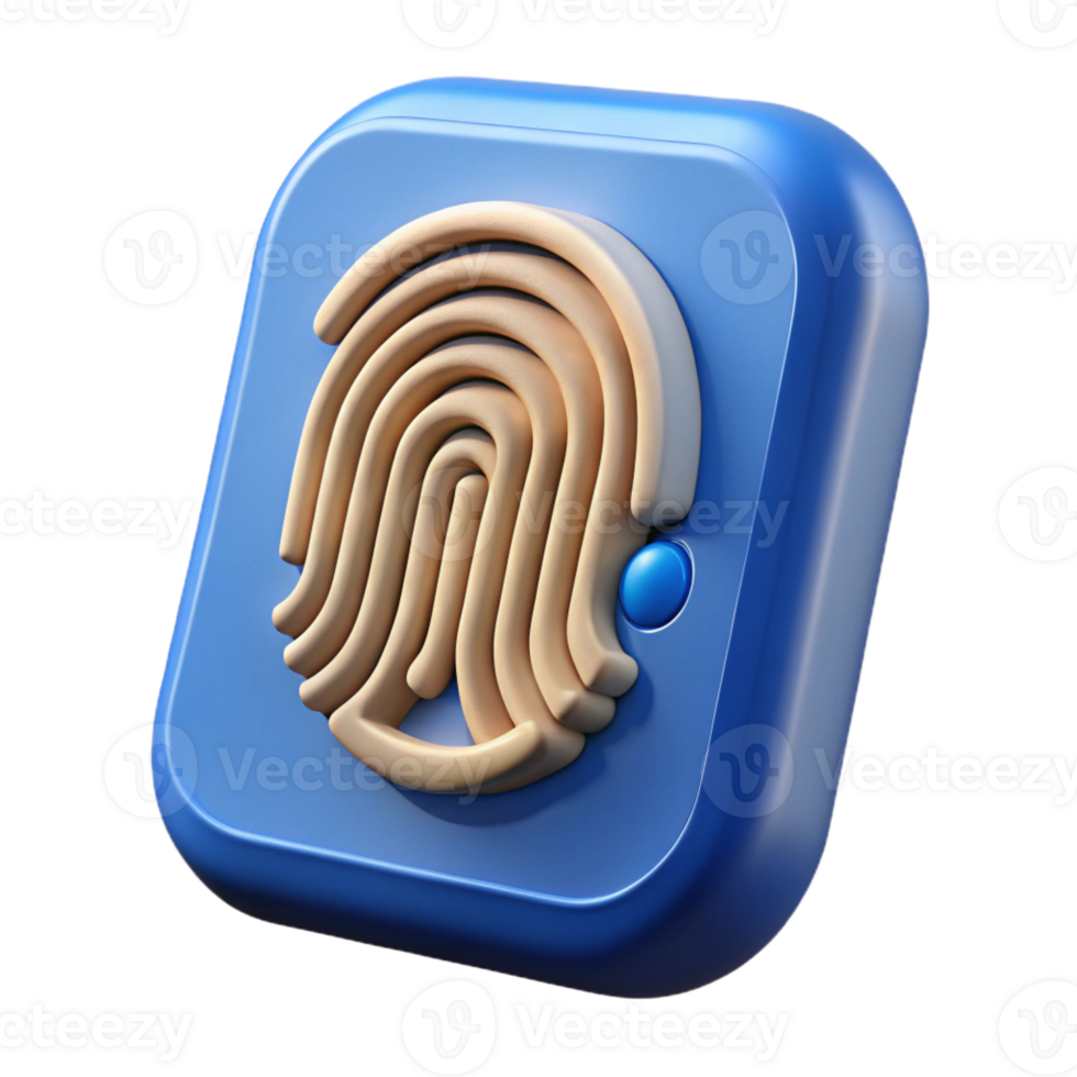 exquisite dramatic industrial Biometric fingerprint scanner, security technology, with Transparent Background high quality png