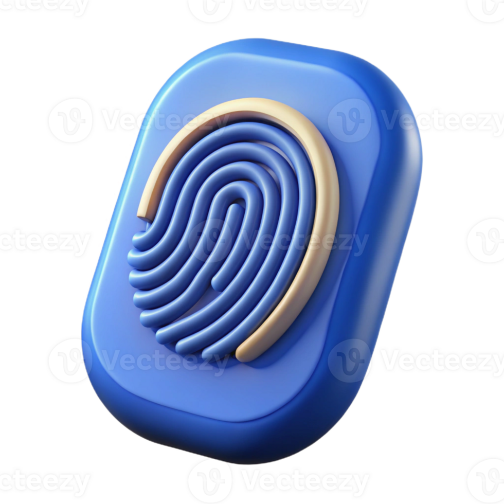 bold vibrant Biometric fingerprint scanner, security technology, with Transparent Background gallery standard png