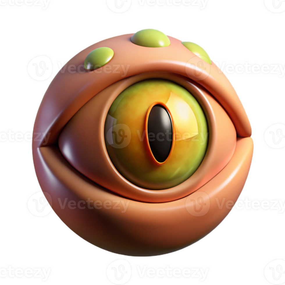 acclaimed art deco Concept art style, ultra-detailed, isolated cutout of a single Gorgon eye, reptilian slit pupil with Transparent Background premium png