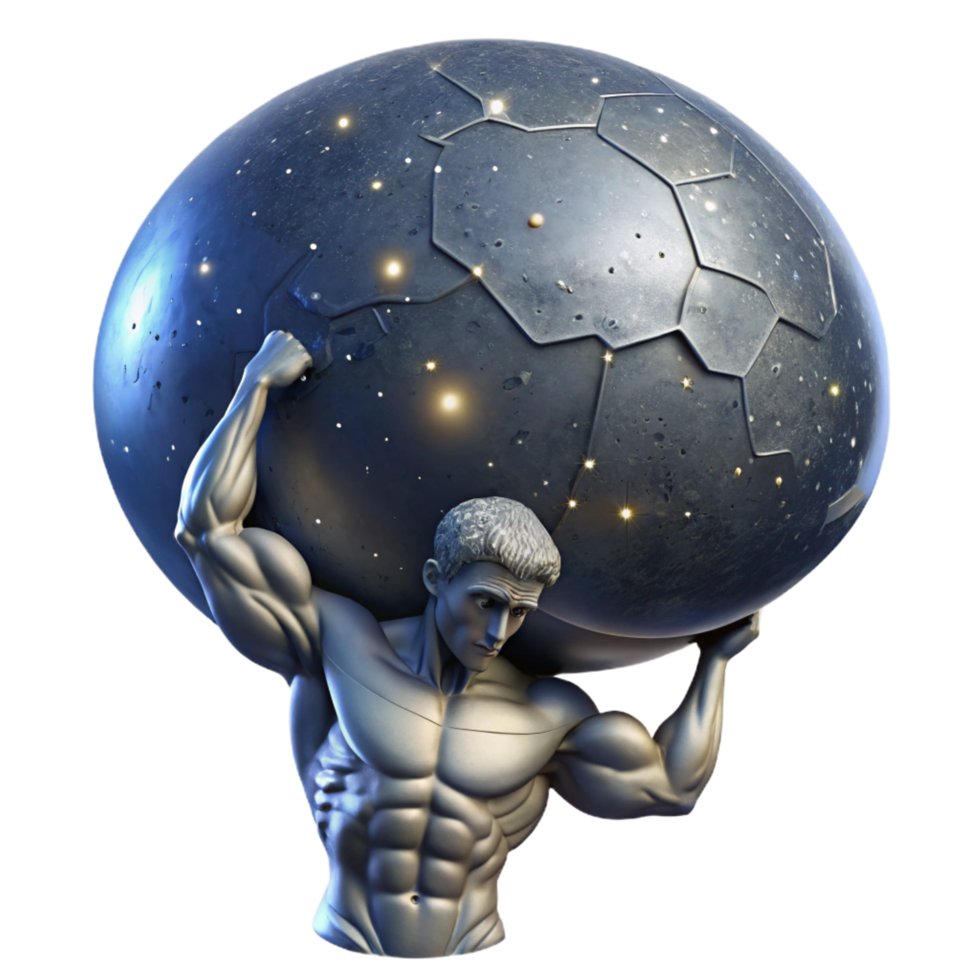 stunning rustic A Powerful Titan Atlas Straining Under exclusive png